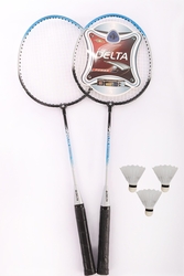 Delta 2 Adet Badminton Raketi İle 3 Adet Badminton Topu Ve Deluxe Badminton Çantası Çiftler İçin Set - Thumbnail