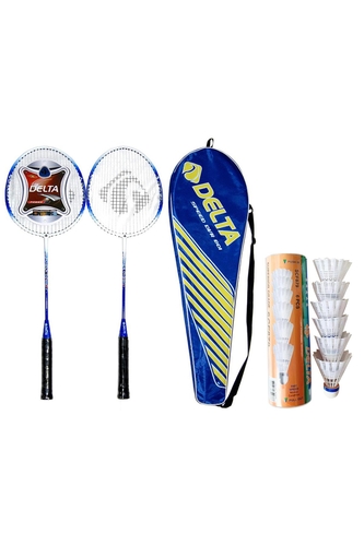 Delta 2 Adet Tek Parça Deluxe Badminton Raketi + Çantası + 6 Adet Yüksek Hız Badminton Topu Seti