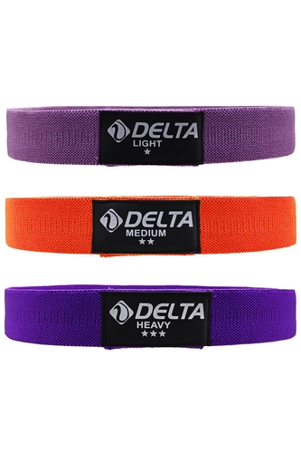 Delta 3 Adet Squat Bant Pilates Fitness Spor Kalça Egzersizleri Direnç Bandı Lastiği Seti