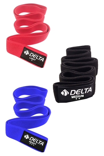 Delta 3'lü SuperLoop Bant Fitness Spor Tüm Vücut Egzersizleri Direnç Bandı Lastiği