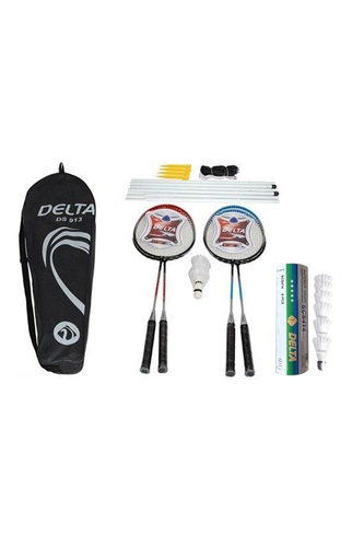 Delta 4 Adet Badminton Raketi + Çantası + File + Demir + 9 Adet Dengeli Hız Başlangıç Badminton Topu