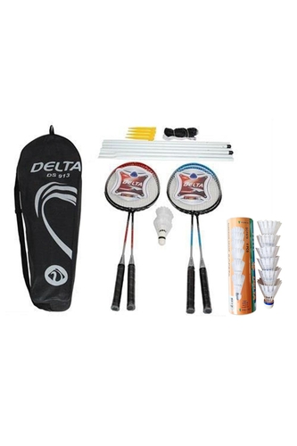 Delta 4 Adet Badminton Raketi + Çantası + File + Demir + 9 Adet Yüksek Hız Başlangıç Badminton Topu