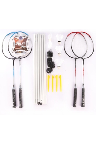 Delta 4 Adet Badminton Raketi Ve File Demir İle 3 Adet Badminton Topu Ve Deluxe Badminton Çantası