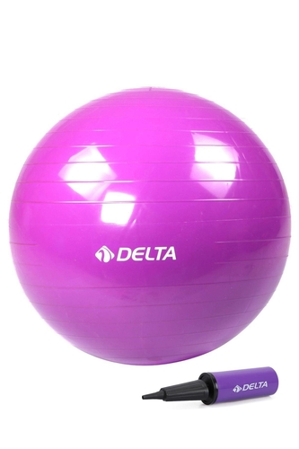 Delta 55 cm Mor Deluxe Pilates Topu Ve Çift Yönlü Pompa Seti