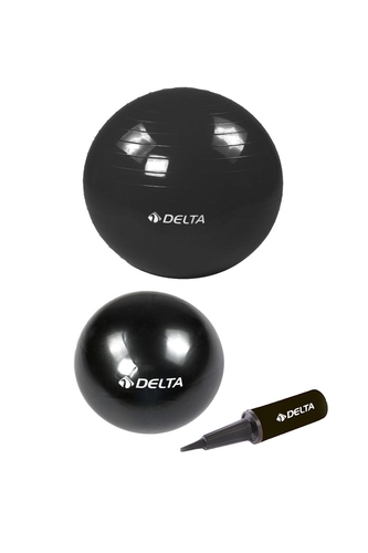 Delta 65 cm Pilates Topu 25 cm Mini Denge Topu Ve Pompası Seti