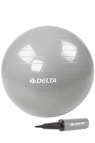 Delta 75 cm Gümüş Deluxe Pilates Topu Ve Çift Yönlü Pompa Seti