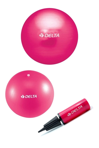 Delta 75 cm Pilates Topu 20 cm Mini Denge Topu Ve Pompası Seti