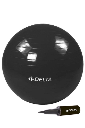 Delta 85 cm Siyah Deluxe Pilates Topu Ve Çift Yönlü Pompa Seti