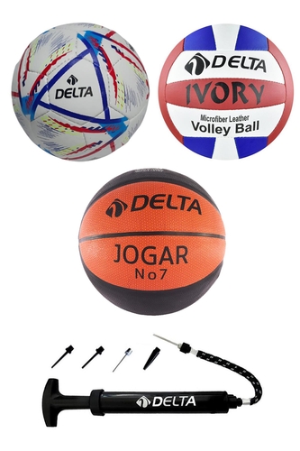 Delta Connel 5 Numara Futbol Topu Jogar 7 Numara Basketbol Topu Ivory 5 Numara Voleybol Topu Pompa