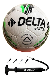 Delta Estilo 4 Numara El Dikişli Futsal Topu Salon Futbolu Topu + Çok Fonksiyonel Top Pompası Seti - Thumbnail