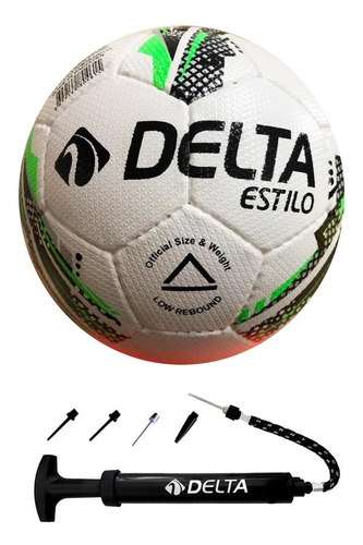 Delta Estilo 4 Numara El Dikişli Futsal Topu Salon Futbolu Topu + Çok Fonksiyonel Top Pompası Seti