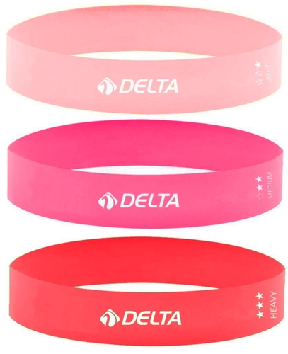 Delta Latex 3'lü Aerobik Pilates Direnç Egzersiz Bandı Squat Çalışma Lastiği (Uç Kısmı Kapalı)