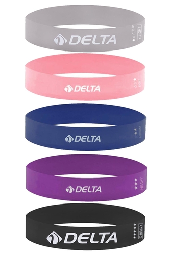 Delta Latex 5 Farklı Direnç Aerobik Pilates Direnç Egzersiz Bandı Squat Lastiği (Uç Kısmı Kapalı)