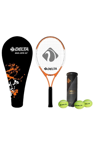 Delta Max Joys 23 İnç Çocuk Tenis Raketi + Çantası + Vakumlu Tüpte 3 Adet Tenis Maç Topu Seti