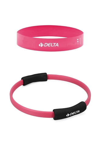 Delta Pilates Çemberi Aerobik Squat Bandı Seti Lateks Direnç Lastiği