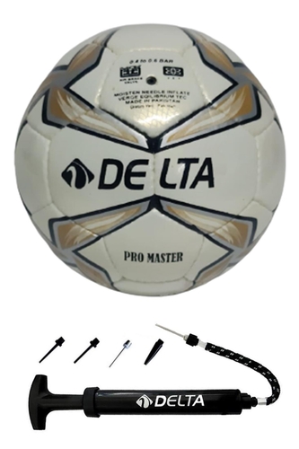 Delta Pro Master El Dikişli 5 Numara Dura-Strong Futbol Topu + Çok Fonksiyonlu Top Pompası İkili Set