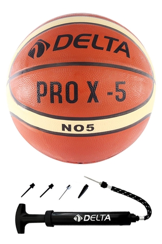 Delta Pro X Deluxe Kauçuk 5 Numara Basketbol Topu + Top Pompası