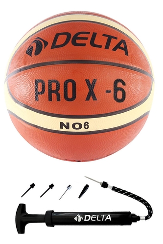 Delta Pro X Deluxe Kauçuk 6 Numara Basketbol Topu + Top Pompası