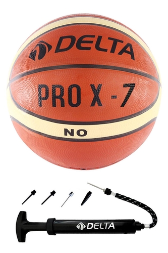 Delta Pro X Deluxe Kauçuk 7 Numara Basketbol Topu + Top Pompası