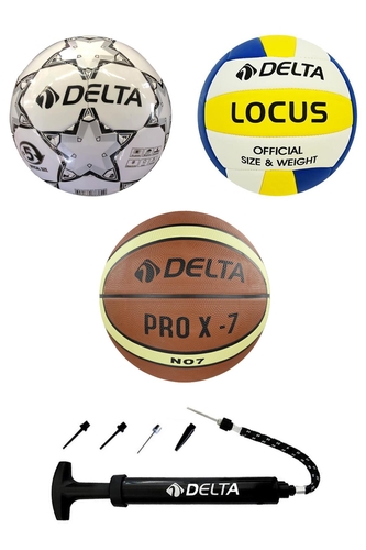 Delta Stapler 5 Numara Futbol Topu Pro X 7 Numara Basketbol Topu Locus 5 Numara Voleybol Topu Pompa
