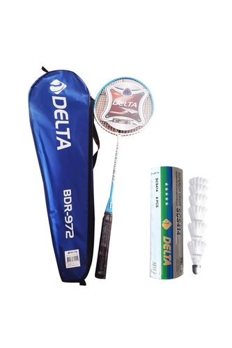 Delta Tek Parça Badminton Raketi + Çantası + 6 Adet Dengeli Hız Yeni Başlayanlar İçin Badminton Topu