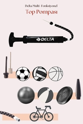 Delta Top Pompası Futbol Basketbol Voleybol Hentbol Pilates Ve Bosu Topu Denge Diski Şişirme Pompası - Thumbnail