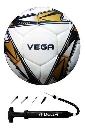 Delta Vega El Dikişli 5 Numara Dura-Strong Futbol Topu + Çok Fonksiyonlu Top Pompası İkili Set